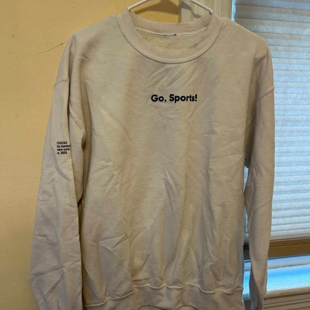 Go Sports Classic White Crewneck Sweater